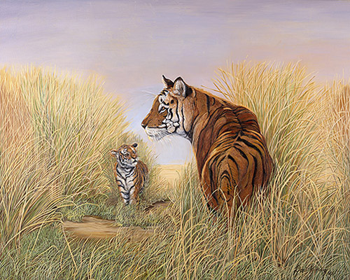 Playtime with Dad-tigers