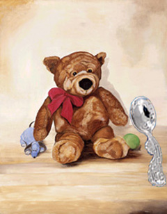Teddy Bear with Red and Baby Spoonow