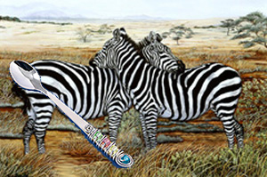 Napping in the Masai Mara-Zebras, fine art print, with Jillery Feeding Spoon