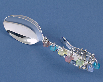 Bent Handle silver plated baby spoon
