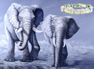 Moonlight Games-Elephant Rhodium Woven Mesh with channel set Cubic Zirconia Bracelet