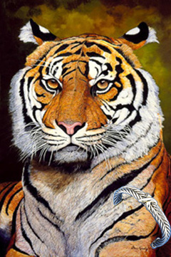 The Sultan, Sumatran Tiger with silver cuff Bracelet