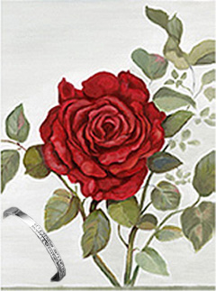 Red Rose, fine art print, withBangle Bracelet CZs