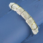 Silver mesh bracelet with CZs